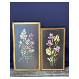 Pair of vintage framed embroideries
