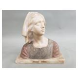 Antique carved alabaster Jeanne D