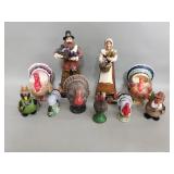 Ceramic and metal Thanksgiving decor