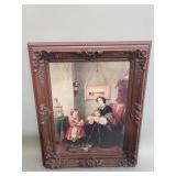 Victorian style print in carved wood print