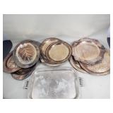 Group of silver plate trays
