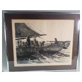 Signed Henry Peacock offset lithograph "First