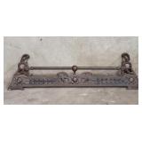 Antique iron fireplace fender