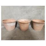 3 pc terracotta  planters