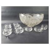 Vintage pinwheel and stars pattern punch bowl a