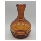 Vintage amber blown glass bottle vase
