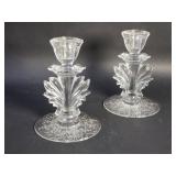 Pair of vintage Fostoria Baroque crystal style