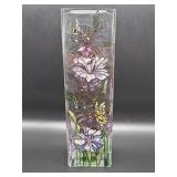 Hand painted glass vase
