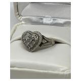 18K Gold-Plated Sterling Silver Diamond Heart