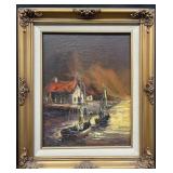 Vintage framed and signed oil on canvas painting