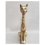 Mid-century brass cat figurine