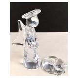 Vintage crystal angel-with-halo figure and