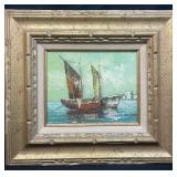 Vintage framed and signed oil canvas painting