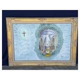 Framed Helga Schweininger signed oil painting