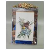 Vintage wood,  composite and mirror picture frame