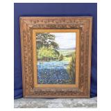 Framed vintage signed oil painting
