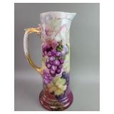 Antique Belleek hand painted porcelain pitcher