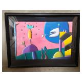 Signed Turula surrealist pop art mixed media