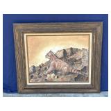 Framed Helga Schweininger signed oil painting