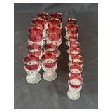 Lot of 18 vintage cranberry glasses