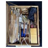 Lot of paint brushes & painting tools