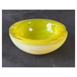 Vintage yellow glass ashtray