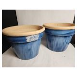 Vintage IKEA glazed raw terracotta pots