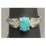 Vintage sterling silver turquoise stone ring