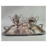 Electro plate on nickle silver 5 piece tea set