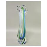 Signed hand blown studio art glass vase