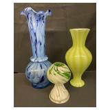 Group of vintage art glass vases