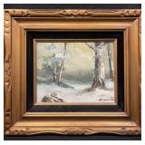 Vintage framed and signed oil on canvas painting