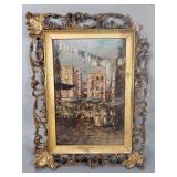 Signed DeFulvis oil on panel painting