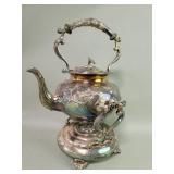 Sheffild electro plate tilting tea kettle