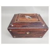 Antique rosewood mother of pearl inlaid box