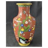Vintage Cloisonné brass vase