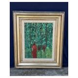 Framed Helga Schweininger signed oil painting
