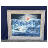 Framed Helga Schweininger signed oil painting