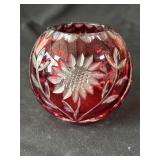 Vintage Bohemian glass vase