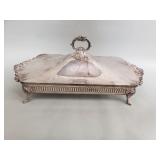 Vintage Wallace silver plater server with glass