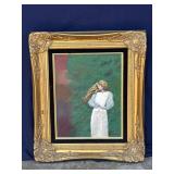 Framed Helga Schweininger signed oil painting