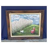 Framed Helga Schweininger signed oil painting