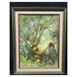 Framed and signed oil on canvas painting