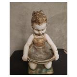 Vintage chalk bowl girl figural