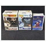 Lot of 2 Funko Pops & "Fantasia" Funko rewind