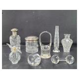 Antique glass perfume bottle, vanity jar with