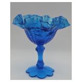 Vintage Fenton "Cabbage Rose" Colonial Blue g