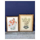 Pair of vintage framed embroideries