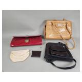 Group of vintage leather handbags