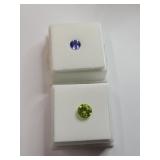 6.5mm Tanzanite & 8mm Chinese peridot gems